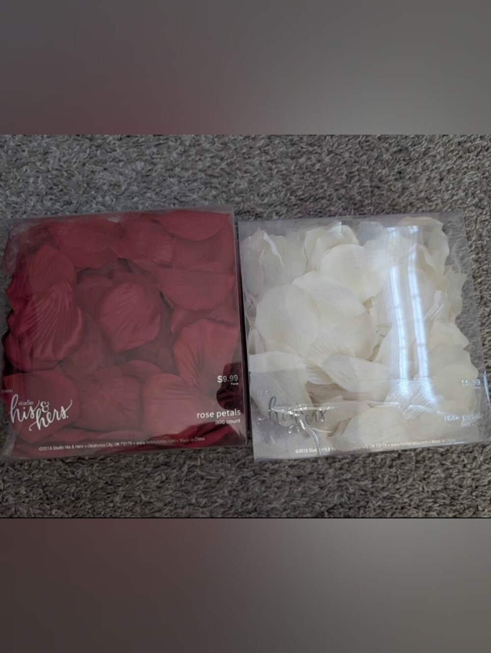 Rose Petal Packets - Red and White Decorative Petals